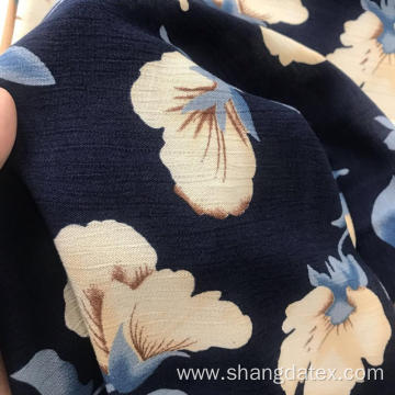 Flower Design Rayon Crepe Print Fabric